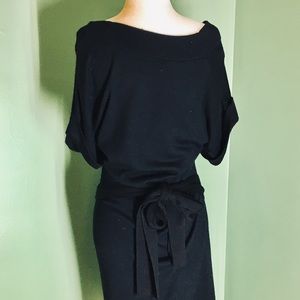 Calvin Klein Black Knit Dress with Sash
